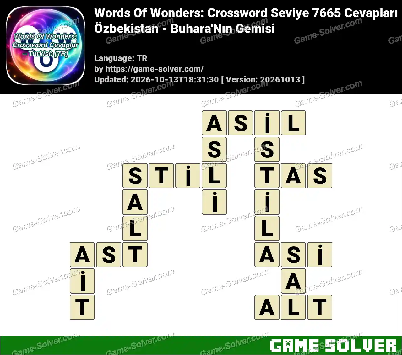 Words Of Wonders: Crossword Seviye 7665 Cevapları – Özbekistan – Buhara’Nın Gemisi